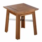 Mese de cafea în aer liber din lemn natural sau negru, 2 dimensiuni - Suzana Viadurini