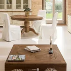 Masuta de cafea patrata din lemn tropical reciclat - Slide Viadurini