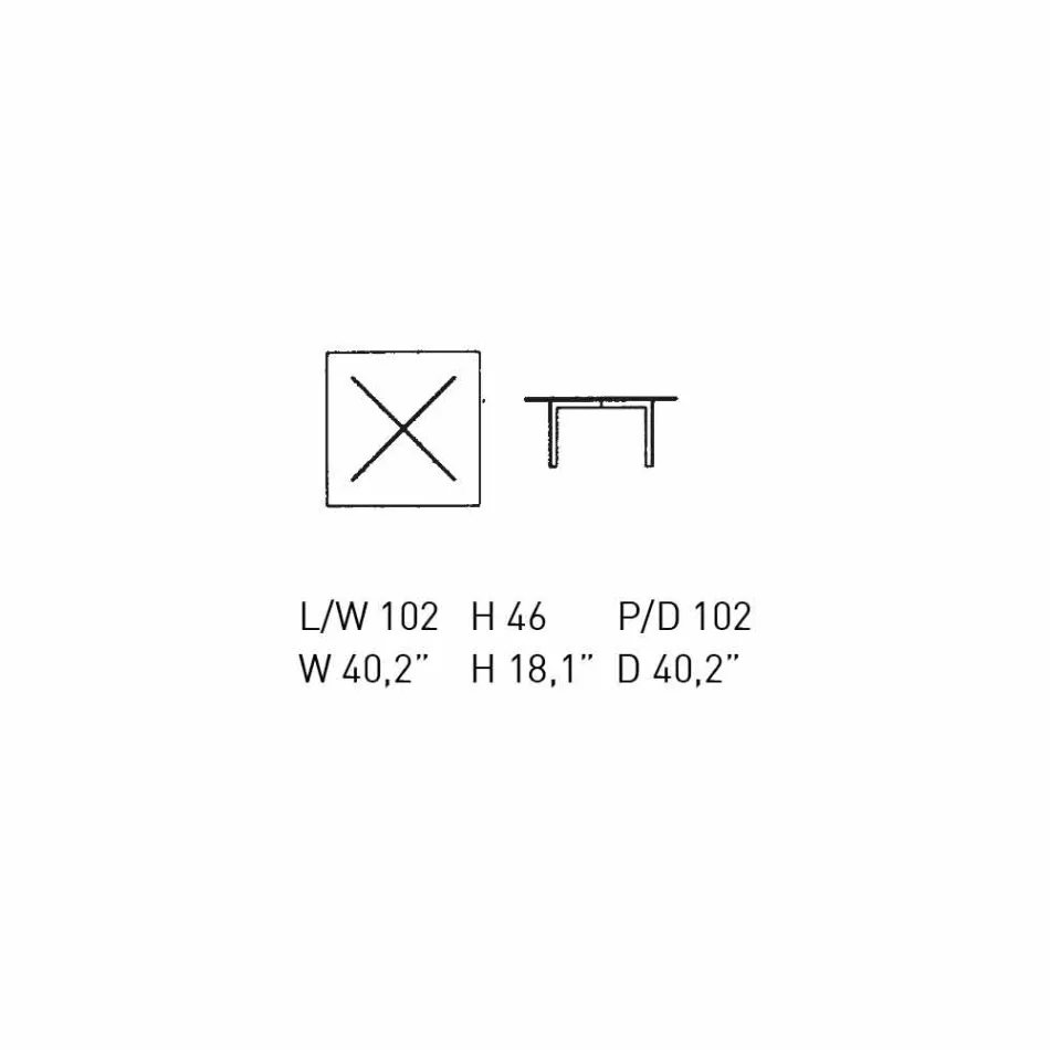 Masă de cafea din sticlă temperată, pătrată, fabricată în Italia - Madrid Viadurini