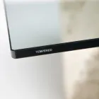 Masuta de cafea dreptunghiulara cu baza alba din piatra fosila - Gardenia Viadurini