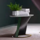 Masă de cafea cu design rotund din gresie și frasin Made in Italy - Bering Viadurini