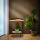 Mese de cafea rotunde în fier și MDF de design modern - Luther Viadurini