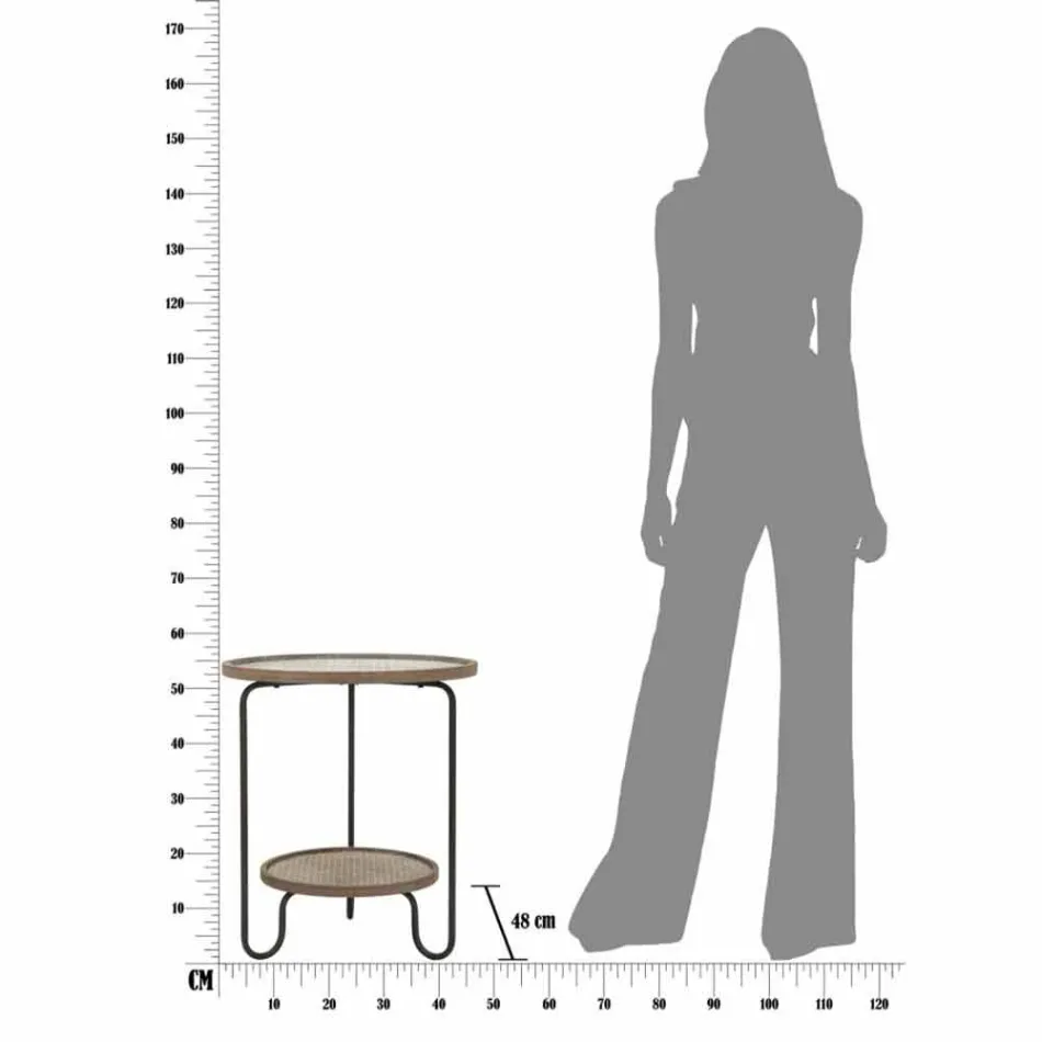 Mese de cafea rotunde în fier și MDF de design modern - Luther Viadurini