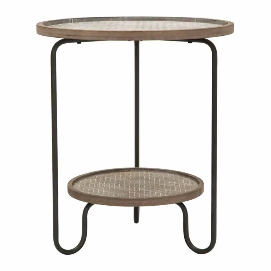 Mese de cafea rotunde în fier și MDF de design modern - Luther Viadurini