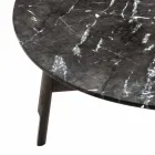 Masa de cafea rotunda din marmura si lemn de fag Made in Italy - Daniela Viadurini