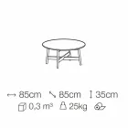 Masa de cafea rotunda din marmura si lemn de fag Made in Italy - Daniela Viadurini