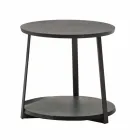 Masă de cafea rotundă din MDF cu structură metalică Made in Italy - Aloe Viadurini