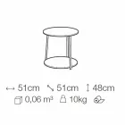 Masă de cafea rotundă din MDF cu structură metalică Made in Italy - Aloe Viadurini