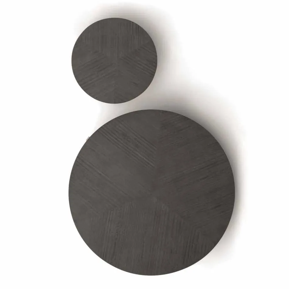 Masă de cafea rotundă din MDF cu structură metalică Made in Italy - Aloe Viadurini