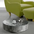 Masuta de cafea rotunda moderna din piatra fosila - Vermont Viadurini