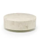 Masuta de cafea rotunda moderna din piatra fosila - Vermont Viadurini