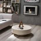 Masuta de cafea rotunda moderna din piatra fosila - Vermont Viadurini