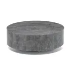 Masuta de cafea rotunda moderna din piatra fosila - Vermont Viadurini