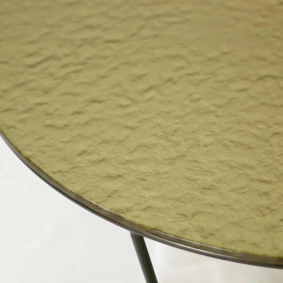 Masuta rotunda din sticla si otel Made in Italy - Paini Viadurini