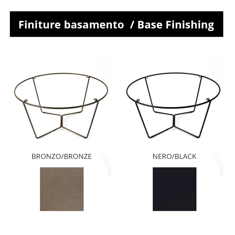 Masuta rotunda din sticla si otel Made in Italy - Paini Viadurini