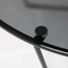 Masuta rotunda din sticla si otel Made in Italy - Paini Viadurini