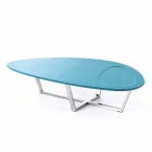 Masă Lounge Modern în formă de Mdf și Chrome Metal - Pimpa Viadurini