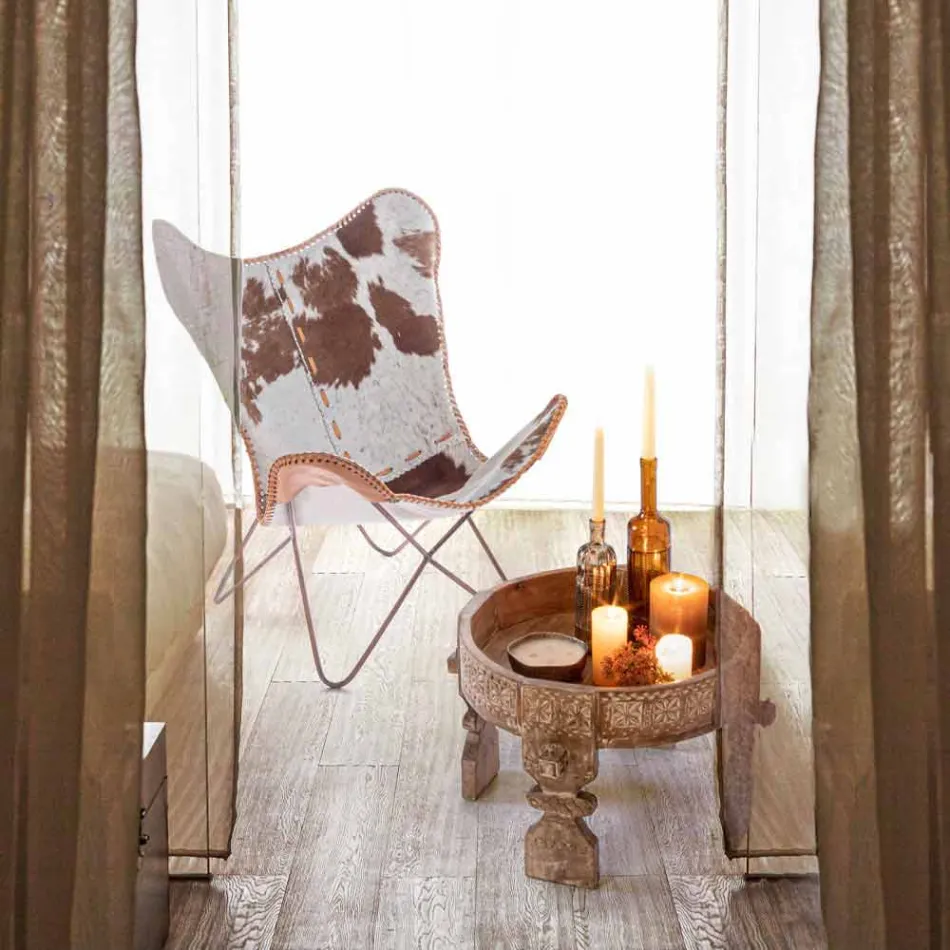 Masă de cafea în stil rustic Homemotion din lemn de mango - Sania Viadurini