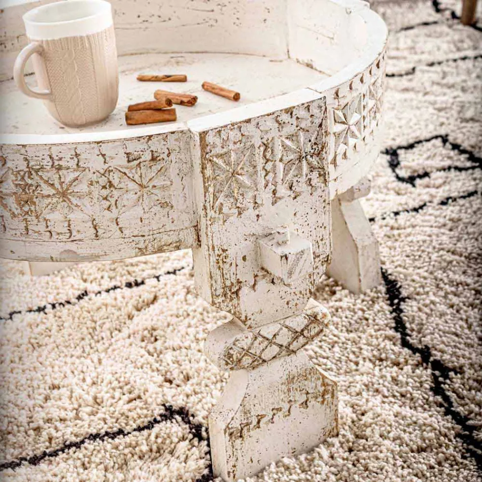 Masă de cafea în stil rustic Homemotion din lemn de mango - Sania Viadurini