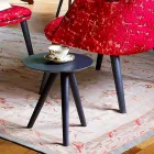 Masă de cafea rotundă din lemn lăcuit gri negru Fabricată în Italia - Stuttgart Viadurini