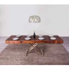 Masa de cafea transformabila din lemn si metal Made in Italy - Patroclus Viadurini