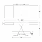 Masa de cafea transformabila din lemn si metal Made in Italy - Patroclus Viadurini