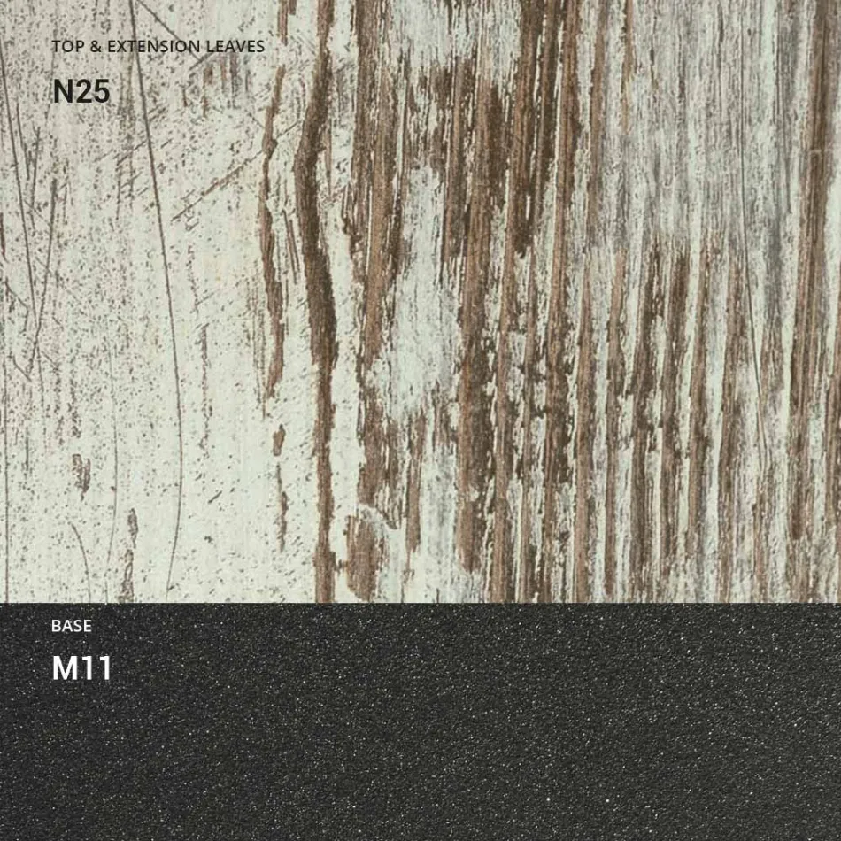 Masuta de cafea transformabila din lemn si metal, fabricata in Italia - Sanrocco Viadurini