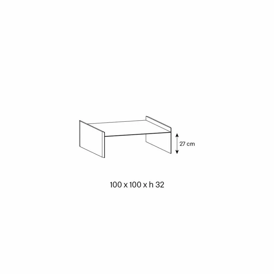 Masă de cafea din sticlă extra-limpede cu tejă Made in Italy - Imperative Viadurini
