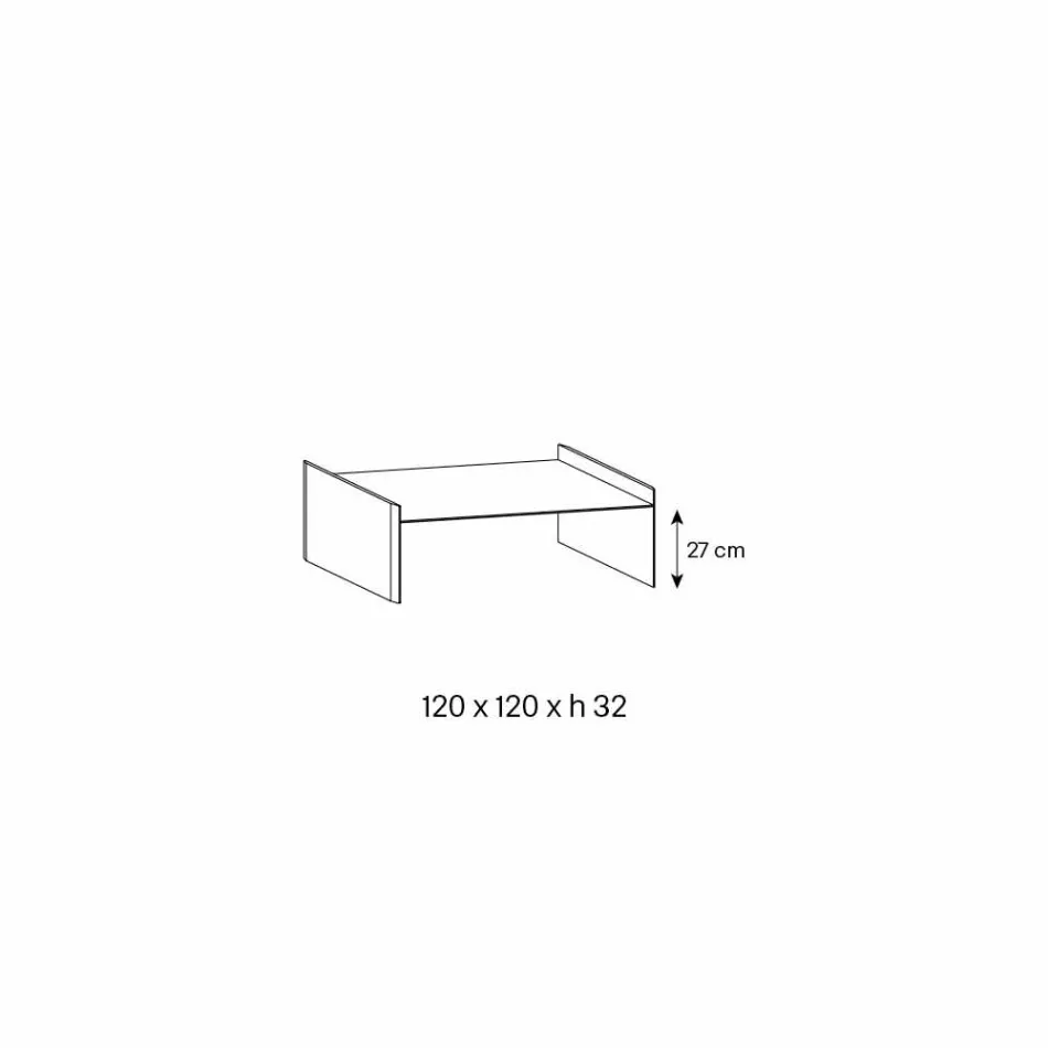 Masă de cafea din sticlă extra-limpede cu tejă Made in Italy - Imperative Viadurini
