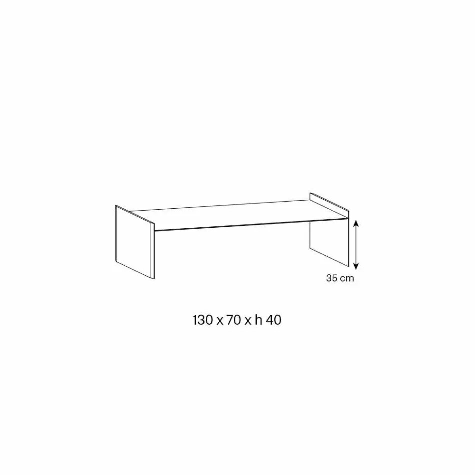 Masă de cafea din sticlă extra-limpede cu tejă Made in Italy - Imperative Viadurini