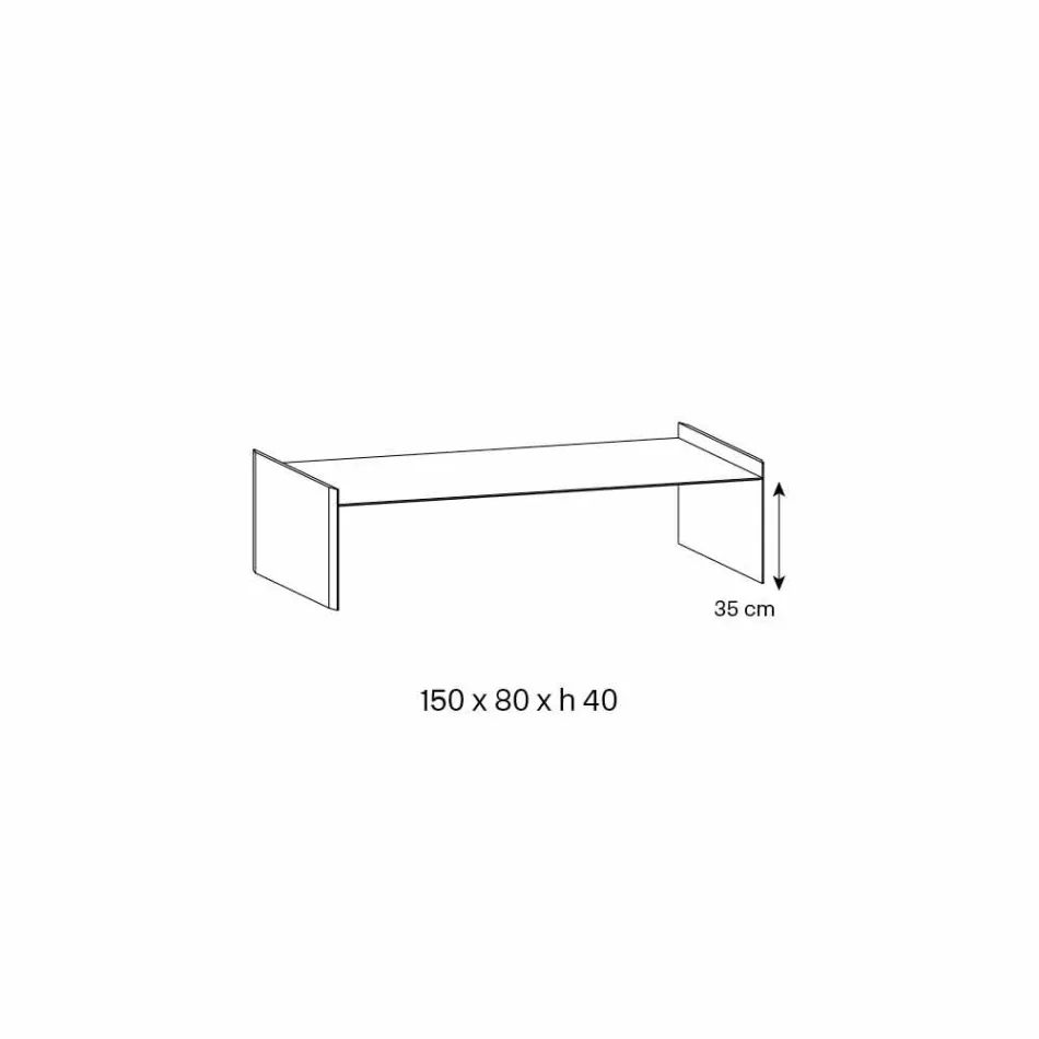 Masă de cafea din sticlă extra-limpede cu tejă Made in Italy - Imperative Viadurini