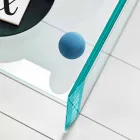 Masă de cafea din sticlă extra-limpede cu tejă Made in Italy - Imperative Viadurini