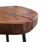 Masuta de cafea living cu picioare metalice si blat din lemn masiv - Sardinia Viadurini