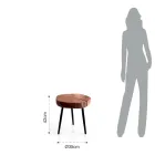 Masuta de cafea living cu picioare metalice si blat din lemn masiv - Sardinia Viadurini