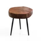 Masuta de cafea living cu picioare metalice si blat din lemn masiv - Sardinia Viadurini