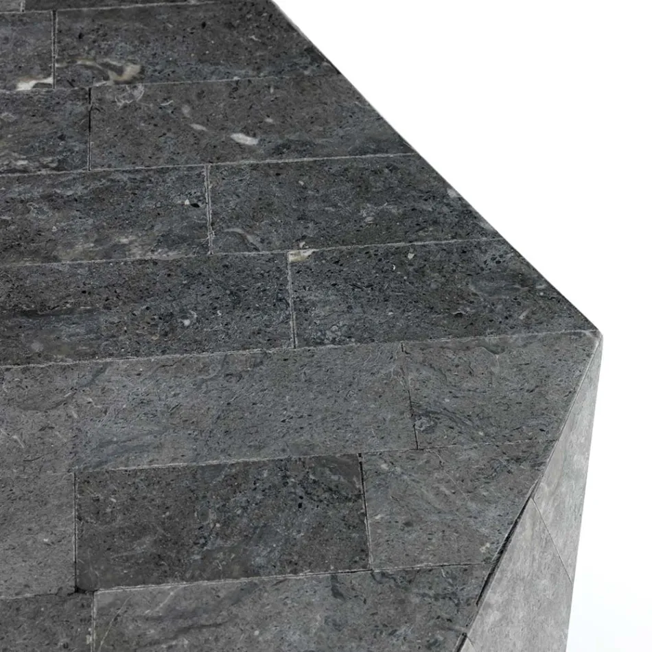 Masuta de cafea sufragerie in intregime din piatra fosila diferite finisaje - aer Viadurini