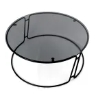 Masuta de cafea cu blat din sticla si baza rotunda Made in Italy - Tullia Viadurini