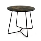 Masuta de cafea rotunda cu blat din gresie portelanata Made in Italy - Paini Viadurini