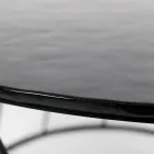 Masuta de cafea rotunda din otel si sticla Made in Italy - Alisea Viadurini