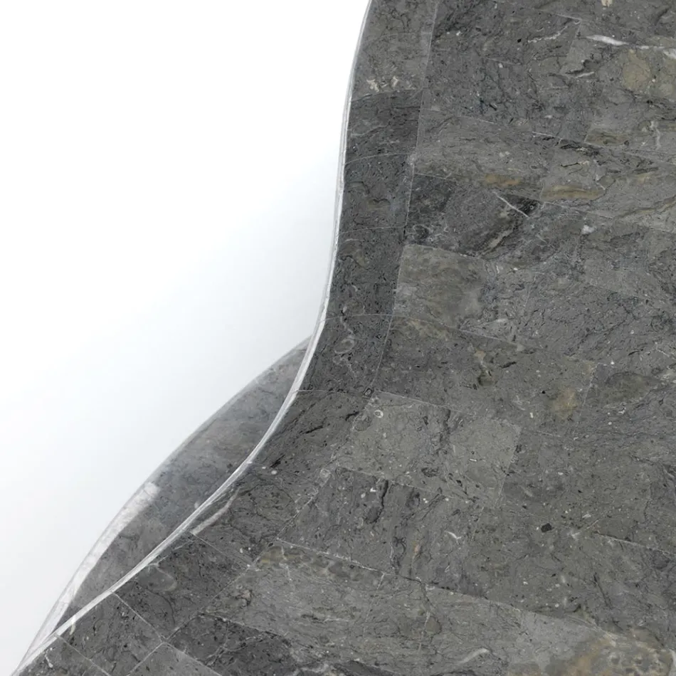 Masuta de cafea in stil modern din piatra fosila, diferite finisaje - cauciuc Viadurini