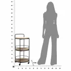 Masă de cafea cu design modern în fier și MDF cu roți și 3 rafturi - Lennox Viadurini