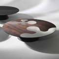 Tabelul de design modern din lemn de zada cu insertii de otel Giglio