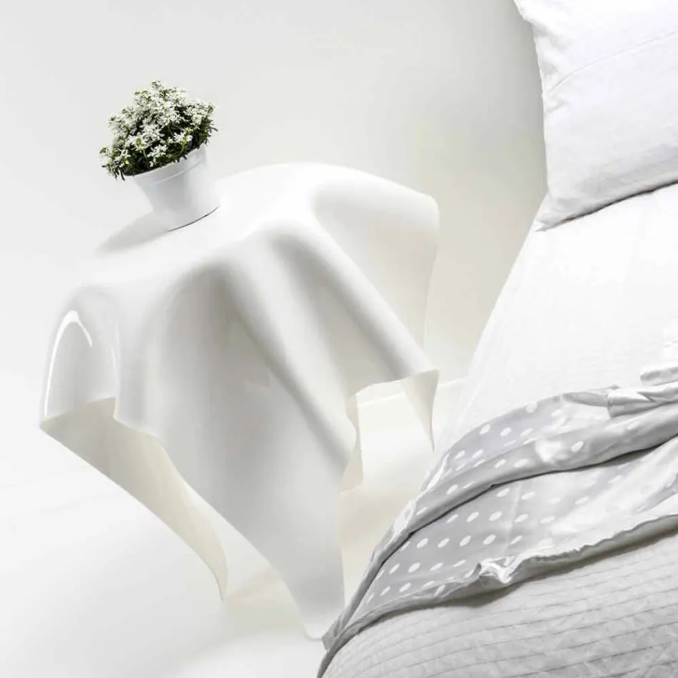 Tabelul de design modern din plexiglas alb Opt, made in Italy Viadurini