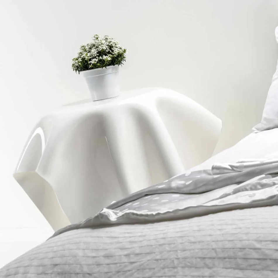 Tabelul de design modern din plexiglas alb Opt, made in Italy Viadurini