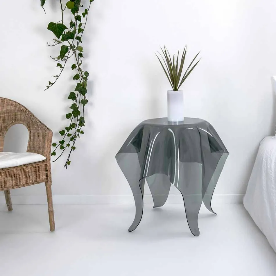 Tabelul design modern afumat Opt Plexiglas, made in Italy Viadurini