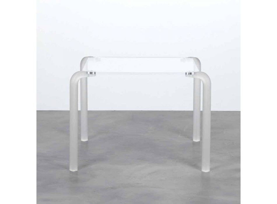 Design modern de masă pătrat de top, acrilic transparent Zury Viadurini