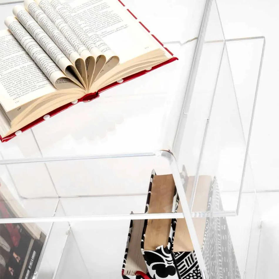 Design masa de cafea din plexiglas cu trei rafturi fabricate în Italia, Gosto Viadurini