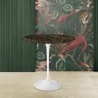 Masuta de cafea ovala Eero Saarinen H 52 din marmura Emperador Dark Made in Italia - Scarlet Viadurini