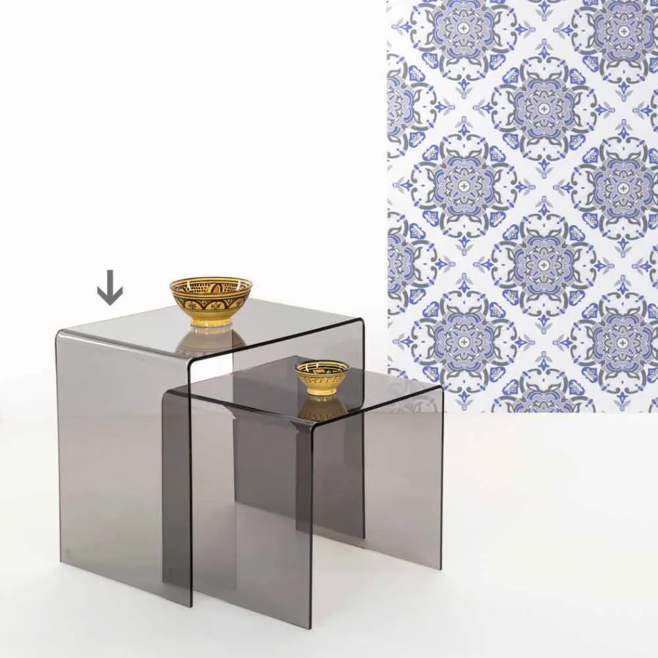 Tabelul de fum design modern 50x50cm Big Terry, a făcut în Italia Viadurini