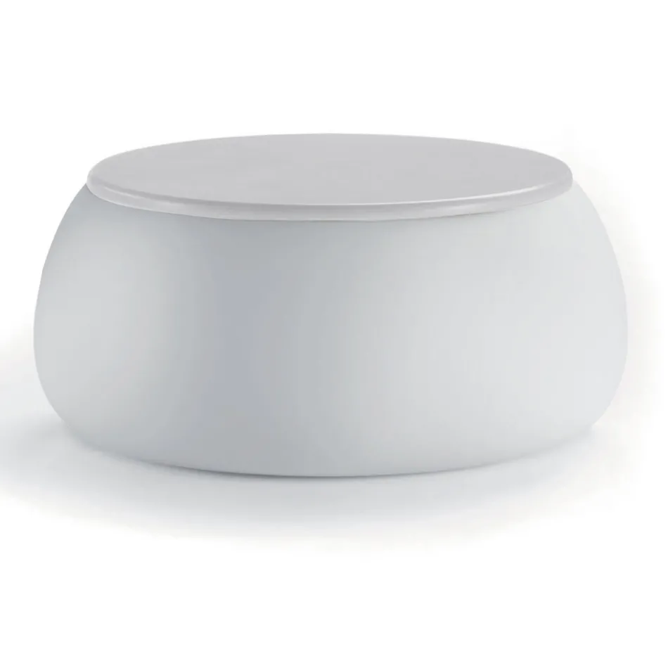 Masuta de cafea de gradina cu blat rotund din polietilena Made in Italy - Tibaldo Viadurini